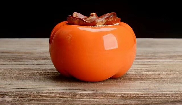 オレンジ柿の形の陶磁器のティーポット/世帯の幸運な陶磁器の瓶のギフト